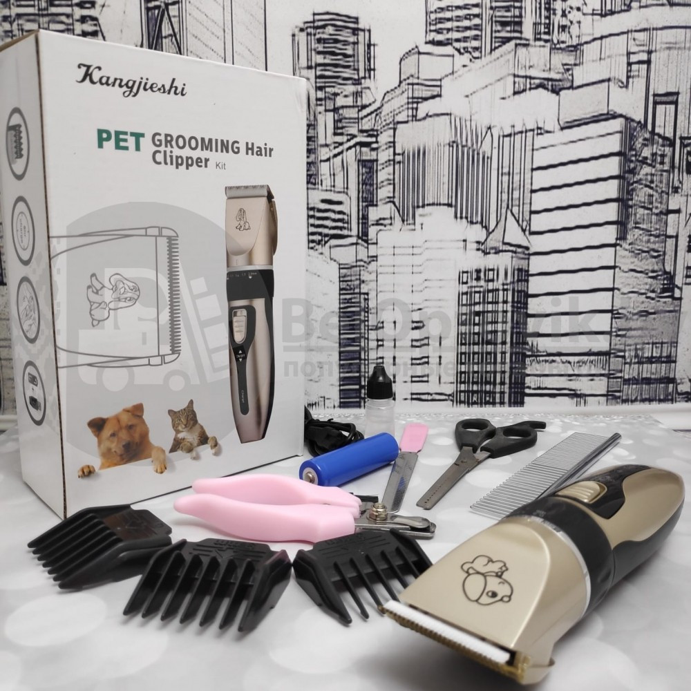 Машинка электрическая Kangjeshi (грумер)для стрижки животных PET Grooming Hair Clipper kit - фото 7 - id-p225502181