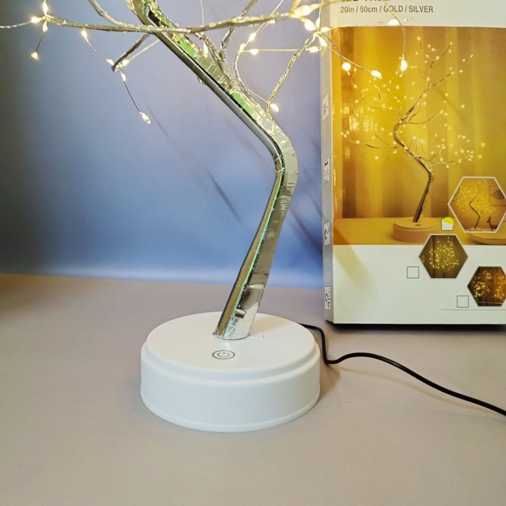 Декоративный светильник дерево Decorative led tree 50 см, 108 светодиодов (питание USB или батарейки) - фото 5 - id-p225505866