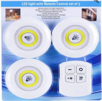 Набор портативных светодиодных светильников с пультом ДУ LED Light with Remote Control (3 шт.) - фото 1 - id-p225505901