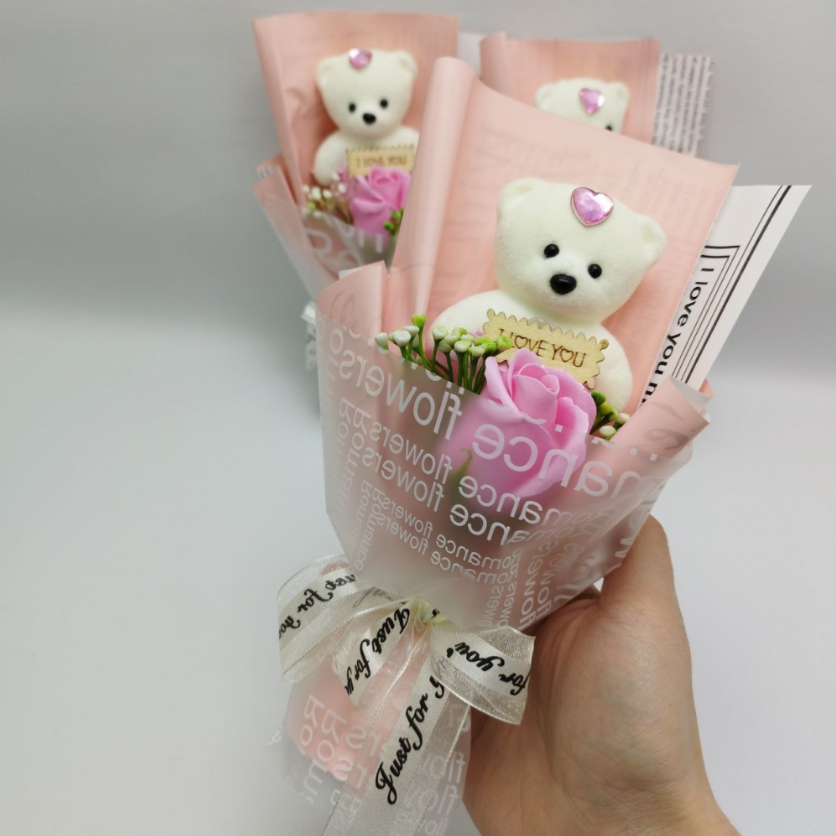 Подарочный букет Мишка с мыльной розой I LOVE You / Подарочный набор - фото 2 - id-p225505929