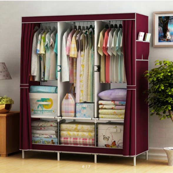 Складной шкаф Storage Wardrobe mod.88130 130 х 45 х 170 см. Трехсекционный/ Цвет-Серый - фото 3 - id-p225504958