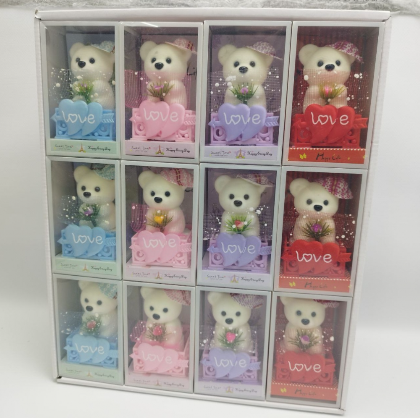 Подарочный Мишка с розой Love в коробке Happy Life / Сувенир на праздник - фото 9 - id-p225505932