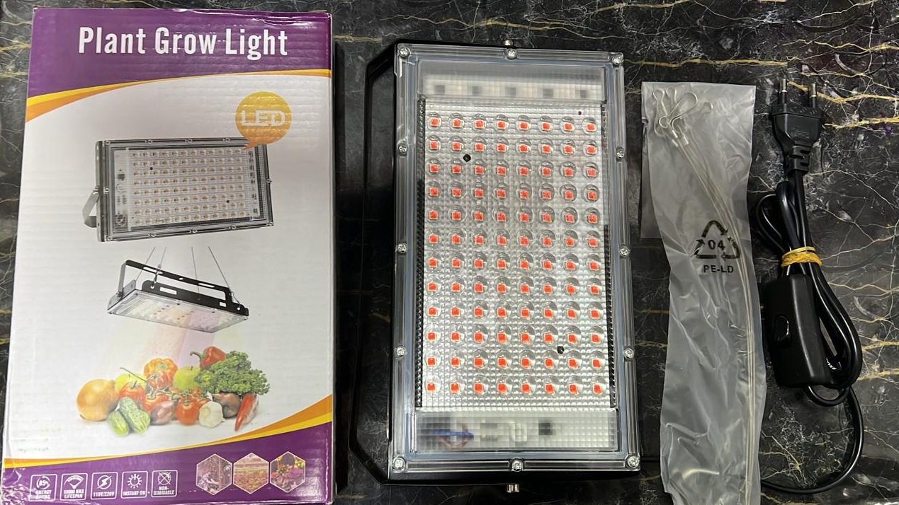 Фитопрожектор светодиодный Plant grow light 100 Вт, IP66, 220 В, 96 LED ламп, 23.5х13 см мультиспектральный - фото 9 - id-p225504059