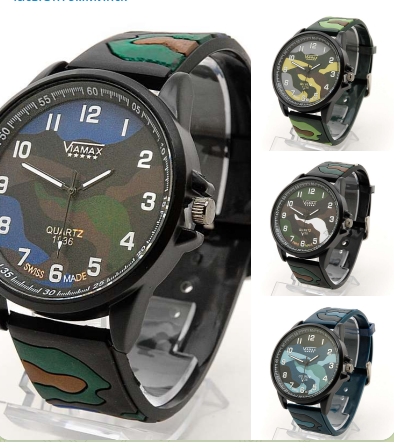 Мужские наручные часы 0121G силиконовый браслет. (4 расцветки милитари) - фото 1 - id-p225505089