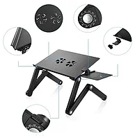 Столик трансформер для ноутбука Multifunctional Laptop Table T6 с 2 вентиляторами (550*260 мм)