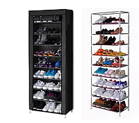 Органайзер для обуви,шкаф 9 полок (153х30х60см)черный