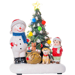 Фигурка декоративная «Лючия» Снеговик у елки, RB-213, 23 см - фото 6 - id-p225503324