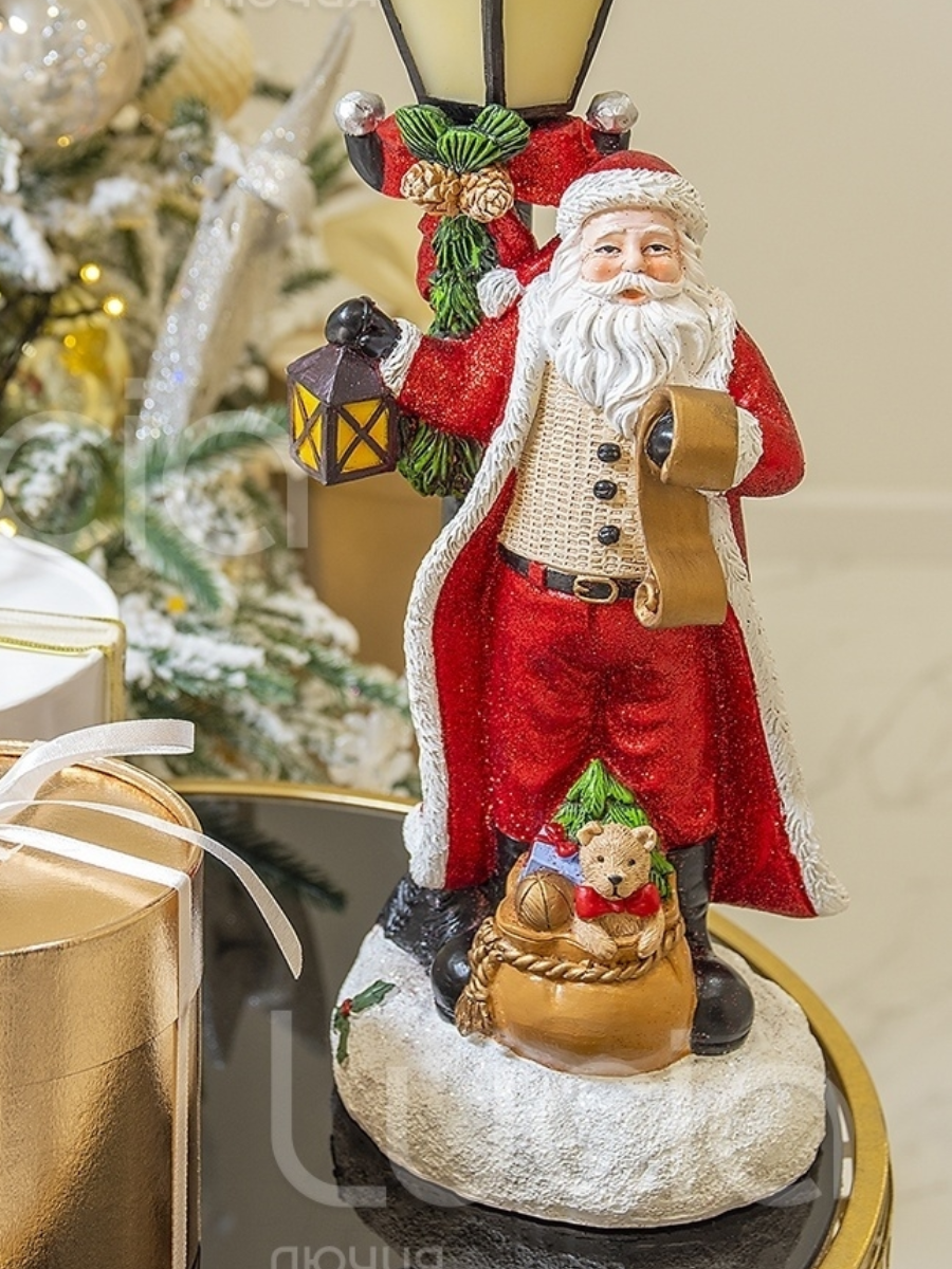 Фигурка декоративная Дед Мороз под фонарем 40 см - фото 4 - id-p225503327