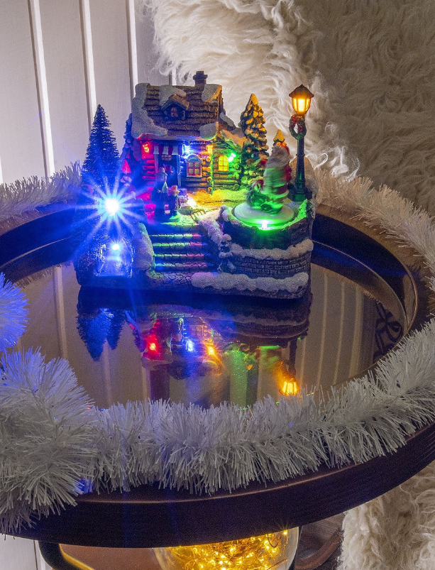 Фигурка декоративная "Санта принес подарки" 7 мелодий с LED подсветкой и вращением - фото 2 - id-p225503328