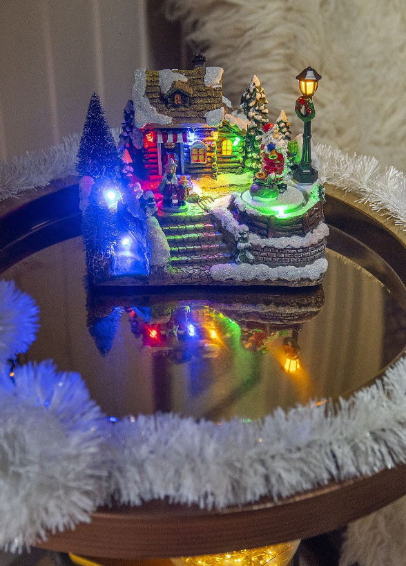 Фигурка декоративная "Санта принес подарки" 7 мелодий с LED подсветкой и вращением - фото 4 - id-p225503328