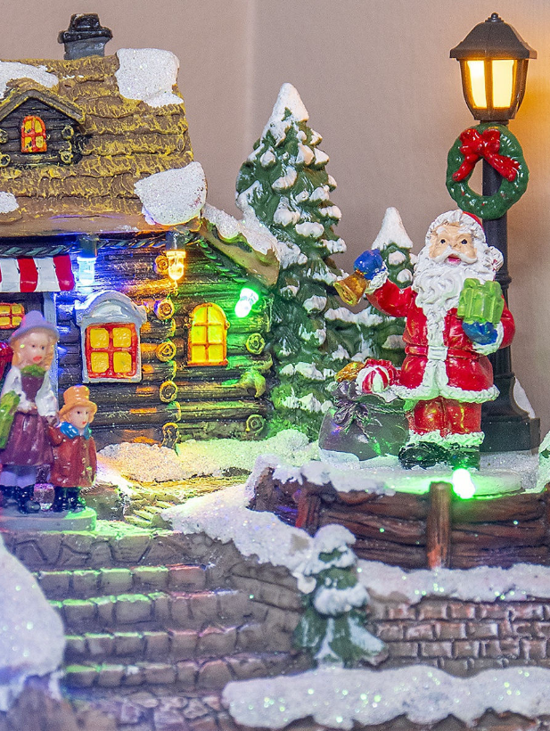 Фигурка декоративная "Санта принес подарки" 7 мелодий с LED подсветкой и вращением - фото 5 - id-p225503328