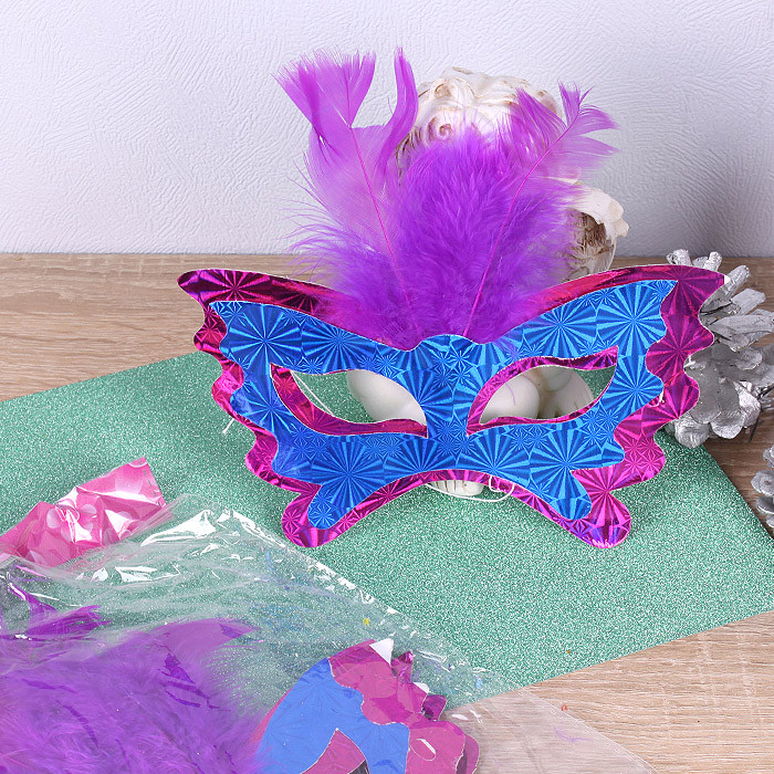 Набор карнавальных масок с перьями 6шт - фото 3 - id-p225503335