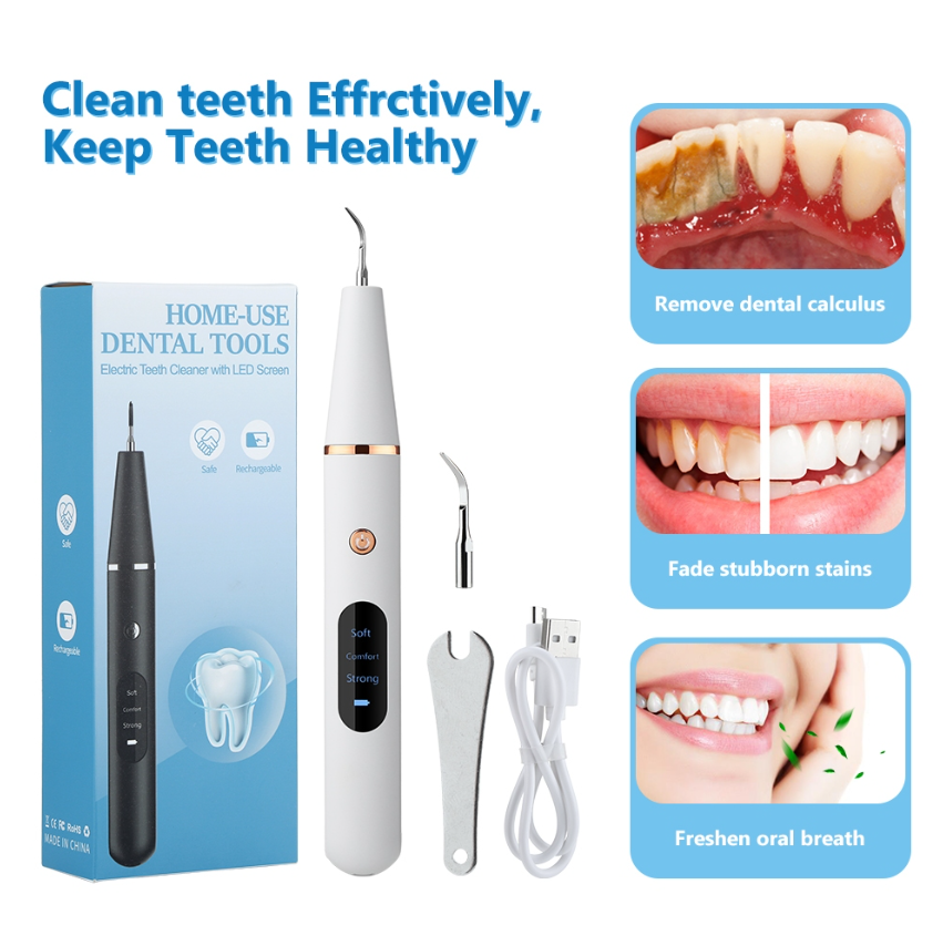 Ультразвуковой портативный скалер Electric Teeth Cleaner with LED Screen для отбеливания зубов - фото 4 - id-p225504227