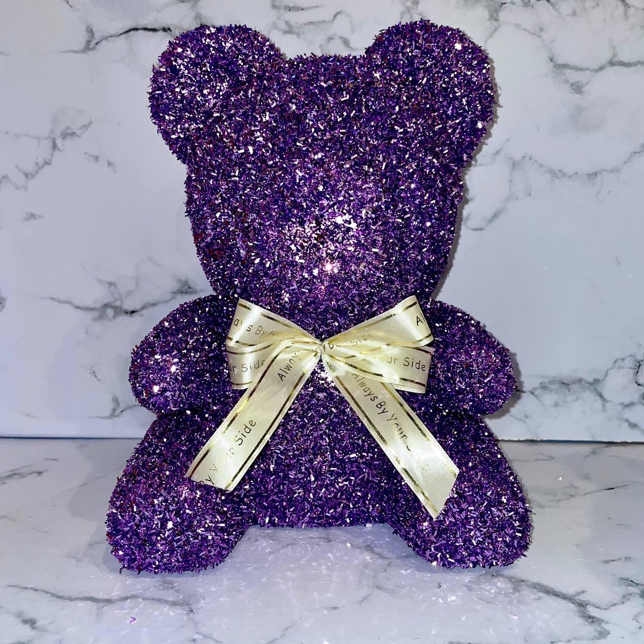Подарочный Медведь блестящий 25 см. / Мишка из блесток в прозрачной пластиковой упаковке - фото 3 - id-p225506113