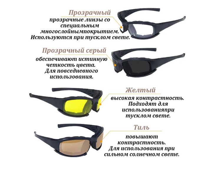Тактические очки со сменными линзами - фото 7 - id-p225506136