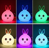 Cветильник ночник из мягкого силикона "Белый Кролик" LED мультиколор (Пульт управления)