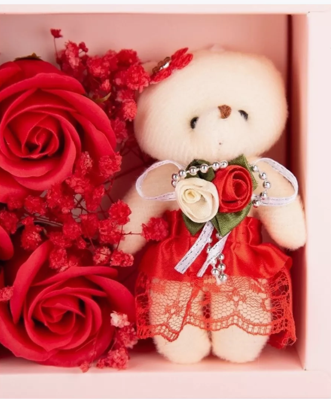 Подарочный набор 2в1 "Я тебя люблю" (мыльные розы и мишка) - фото 4 - id-p225506138