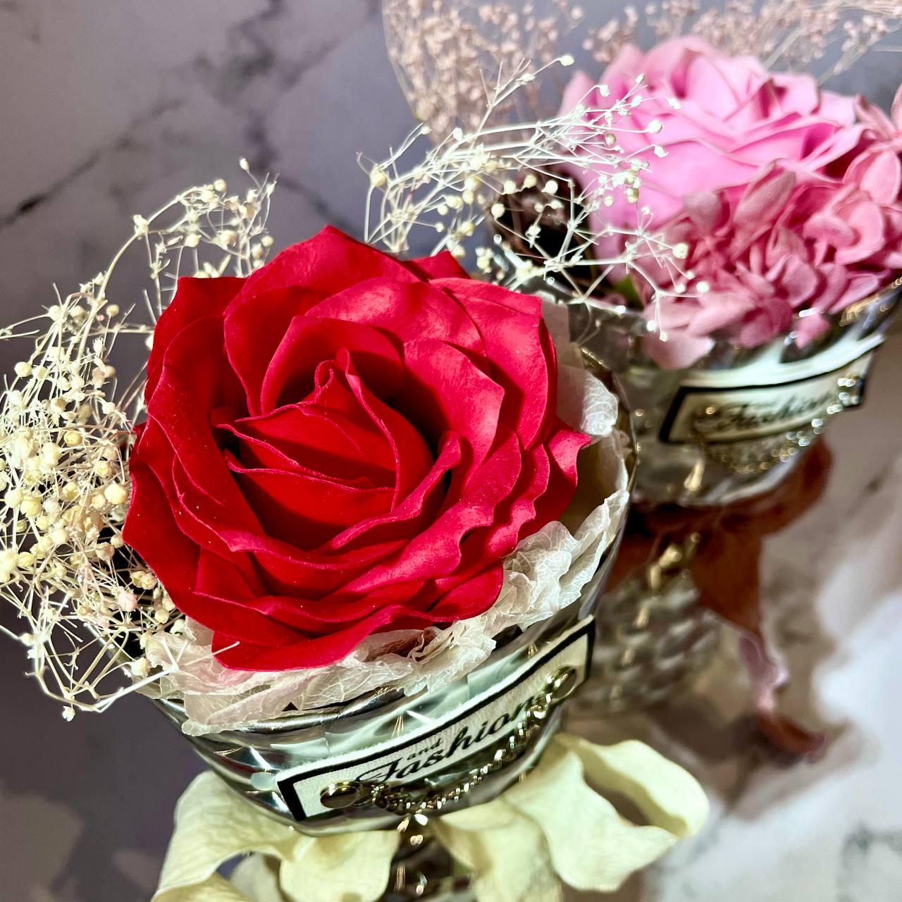 Вечный букет / Букет из сухоцветов с искусственной розой - фото 5 - id-p225506146