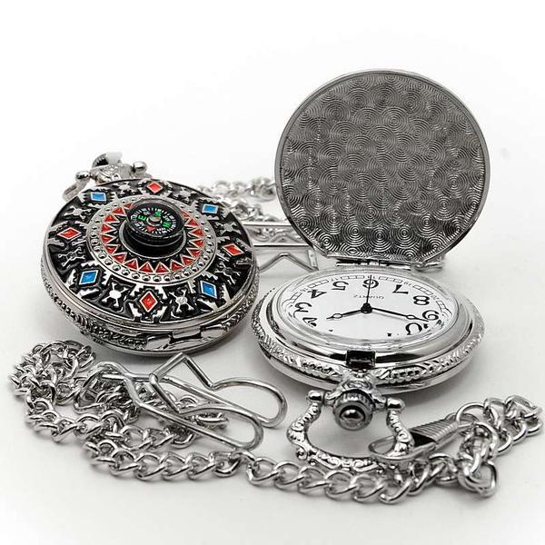 Часы карманные на цепочке с компасом 5897G. Необычный дизайн - фото 2 - id-p225506163