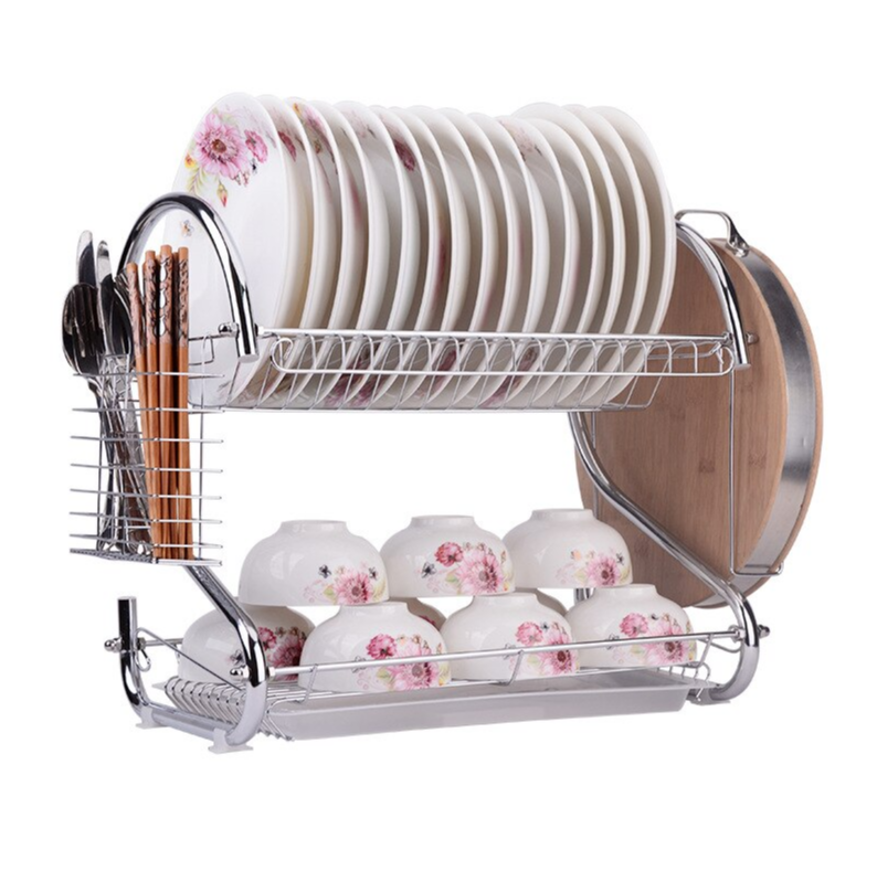 Двухуровневая настольная сушилка для посуды/Органайзер для сушки посуды - фото 1 - id-p225505204