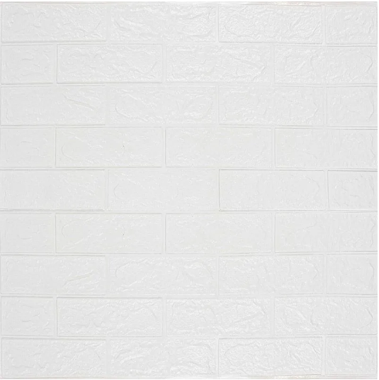 Панель отделочная для стен самоклеющаяся 3D 70х77см 10 штук.Кирпич белый - фото 4 - id-p225506257
