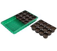 Набор для рассады "Умный огород" 24 ячейки ( 2 вставки*12ячеек), с торфяными таблетками