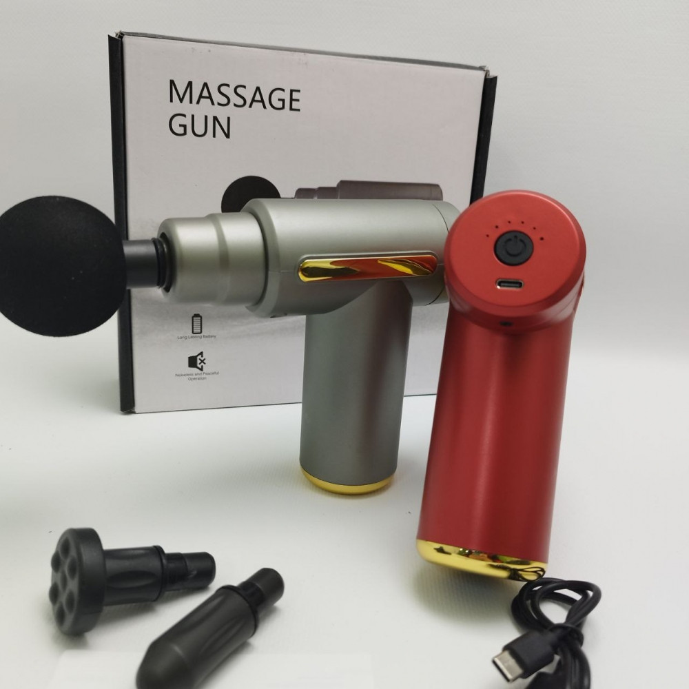 Компактный портативный мышечный массажер (массажный перкуссионный ударный пистолет) Massage Gun SY-720 - фото 4 - id-p225506339