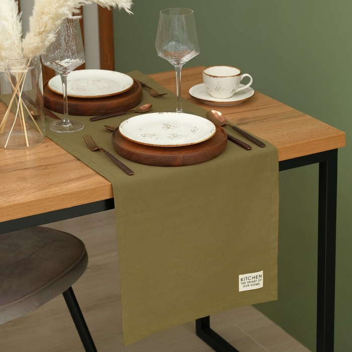 Дорожка на стол Этель Kitchen 40х150 см, цвет зелёный, 100% хлопок, саржа 220 г/м2 - фото 2 - id-p225506590