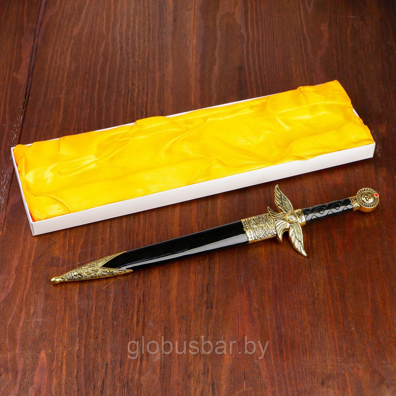 Кортик сувенирный ножны металл золотой орел - фото 4 - id-p144426558