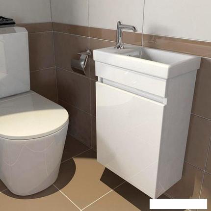 Мебель для ванных комнат Emmy Тумба под умывальник Милли 40 (правый, без ручки, белый), фото 2
