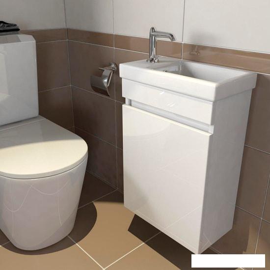 Мебель для ванных комнат Emmy Тумба под умывальник Милли 40 (правый, без ручки, белый) - фото 2 - id-p224882817