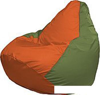 Кресло-мешок Flagman Груша Медиум Г1.1-216 (оранжевый/оливковый), фото 2