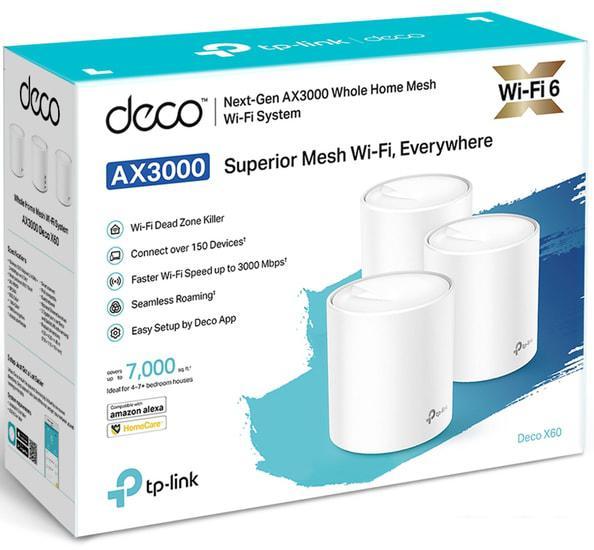 Wi-Fi система TP-Link Deco X60 V2 (3 шт.) - фото 2 - id-p225432925