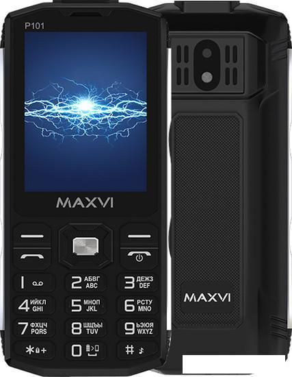 Кнопочный телефон Maxvi P101 (черный)