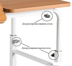 Стол ErgoSmart Overbed Big Desk (дуб натуральный/белый), фото 3