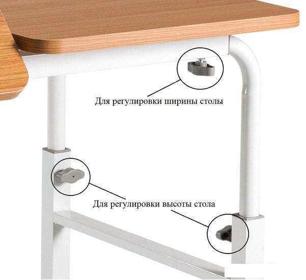 Стол ErgoSmart Overbed Big Desk (дуб натуральный/белый) - фото 3 - id-p224851759