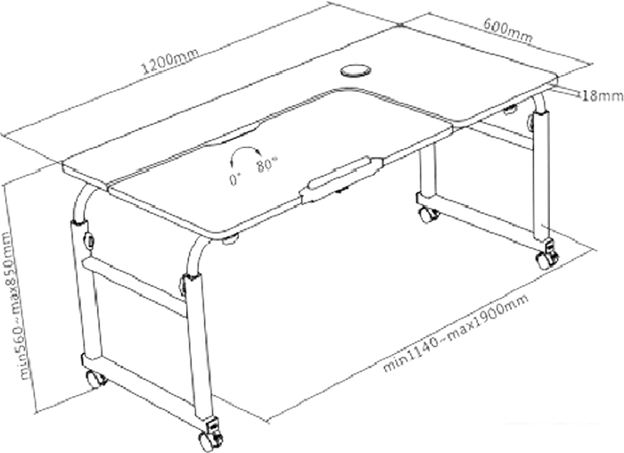 Стол ErgoSmart Overbed Big Desk (дуб натуральный/белый) - фото 5 - id-p224851759