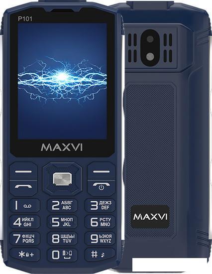 Кнопочный телефон Maxvi P101 (синий)