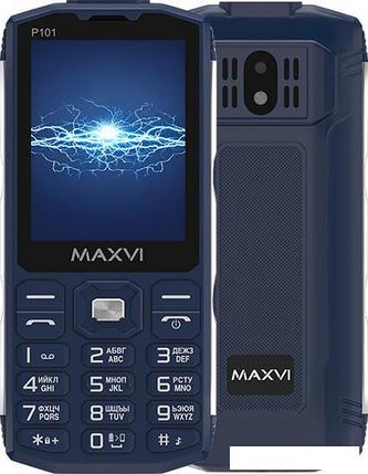 Кнопочный телефон Maxvi P101 (синий), фото 2