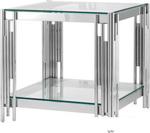 Журнальный столик Stool Group Гэтсби 55x55 EET-027 (прозрачное стекло/сталь серебристый) - фото 1 - id-p224896550