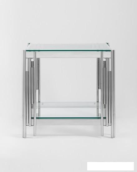 Журнальный столик Stool Group Гэтсби 55x55 EET-027 (прозрачное стекло/сталь серебристый) - фото 4 - id-p224896550