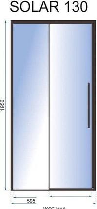 Душевая дверь Rea Solar 130 (черный/прозрачное стекло), фото 2