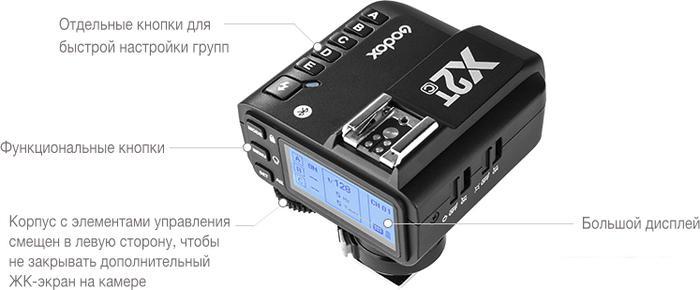 Радиосинхронизатор Godox X2T-N TTL для Nikon - фото 2 - id-p225283982