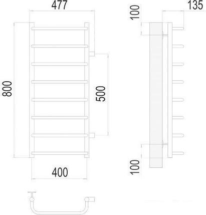 Полотенцесушитель TERMINUS Стандарт П8 400x800 бп 500, фото 2