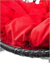 Подвесное кресло M-Group Для двоих Люкс 11510306 (серый ротанг/красная подушка), фото 2