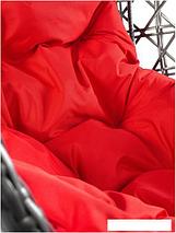 Подвесное кресло M-Group Для двоих Люкс 11510306 (серый ротанг/красная подушка), фото 3