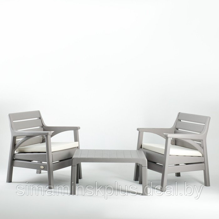 Набор садовой мебели "Барселона" 3 предмета: 2 кресла, стол, цвет серый - фото 1 - id-p225509636