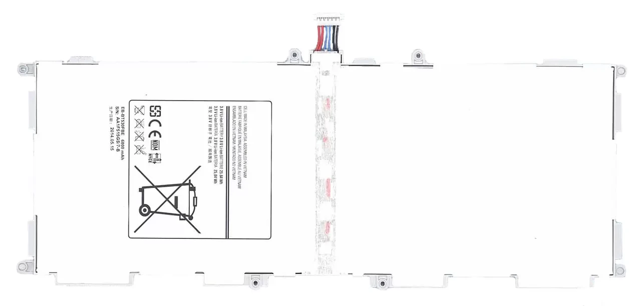 Аккумуляторная батарея EB-BT530FBE для Samsung Galaxy Tab 4 10.1 (T530), Li, 3.8 В, 6800 мАч - фото 1 - id-p225509759