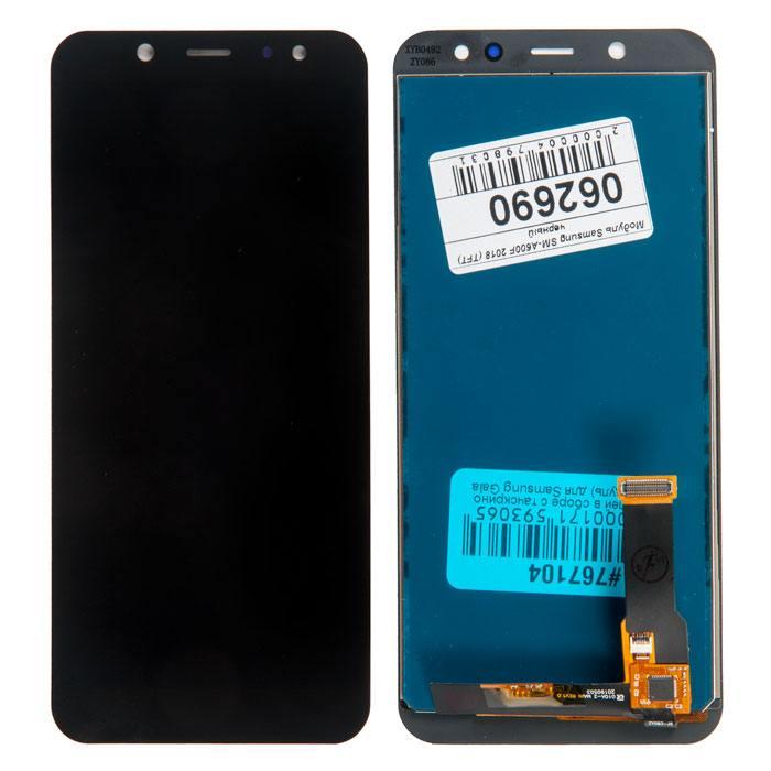 Дисплей для Samsung Galaxy A6 2018 (A600F), в сборе с тачскрином (TFT) с регулировкой яркости, черный - фото 1 - id-p225509786
