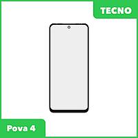 Стекло + OCA пленка для переклейки Tecno Pova 4 (черный)